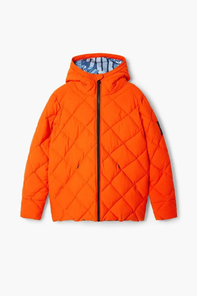 Coats And Jackets Men Desigual Padded Coat Orange