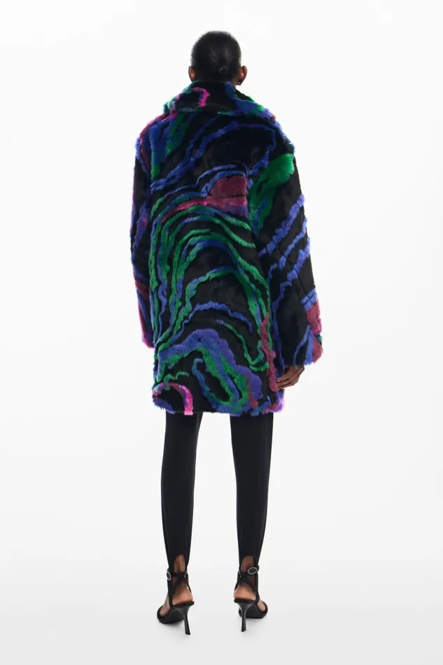 Coats And Jackets Women Desigual Fur Coat Black