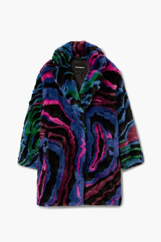 Coats And Jackets Women Desigual Fur Coat Black