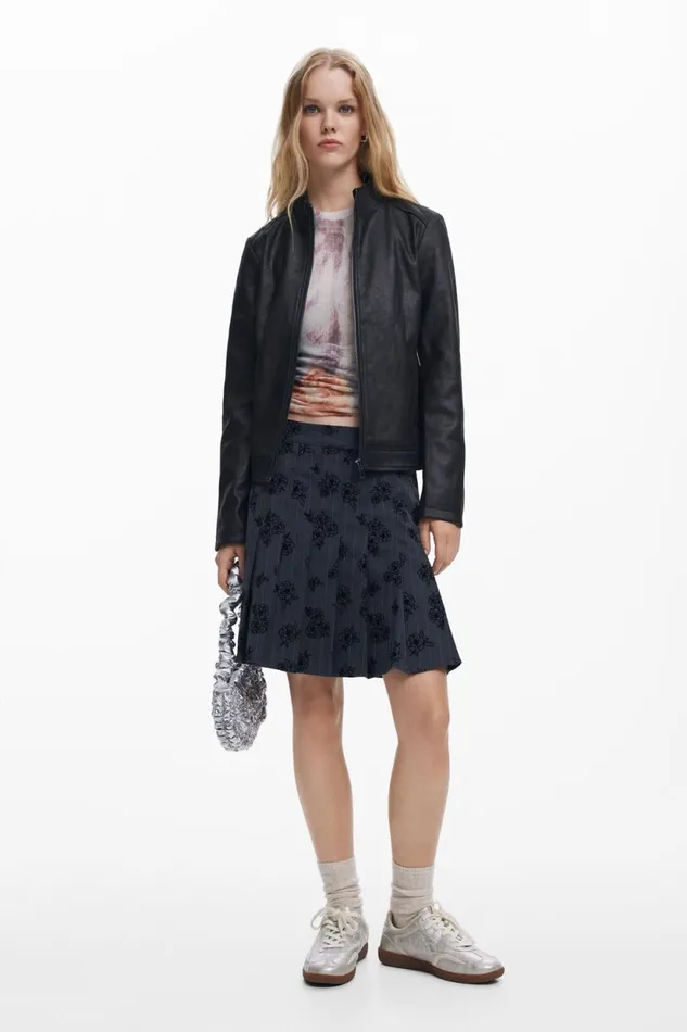 Coats And Jackets Women Desigual Slim Biker Jacket Black