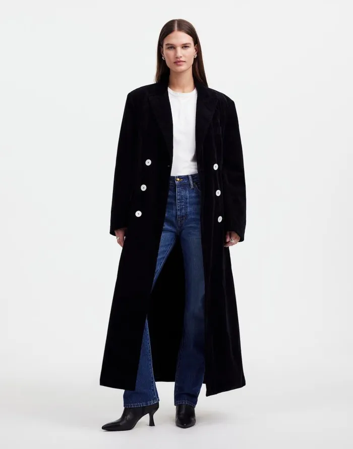 Coats Jackets Women Madewell Alexa Chung For Madewell Oversized Long Coat In Corduroy Jet Black Coats Jackets Women Madewell Alexa Chung For Madewell Oversized Long Coat In Corduroy Jet Black