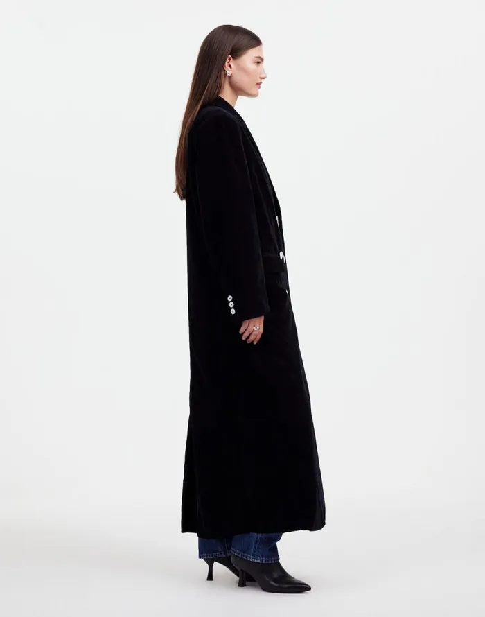 Coats Jackets Women Madewell Alexa Chung For Madewell Oversized Long Coat In Corduroy Jet Black