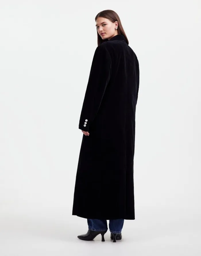 Coats Jackets Women Madewell Alexa Chung For Madewell Oversized Long Coat In Corduroy Jet Black