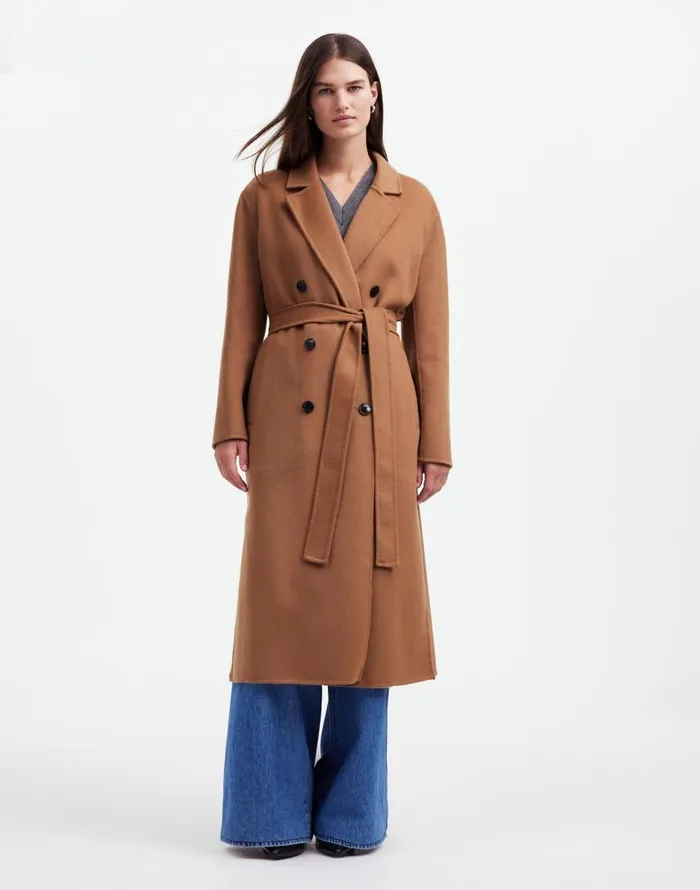Coats Jackets Women Madewell DoubleFaced Brushed Long Coat Rich Camel