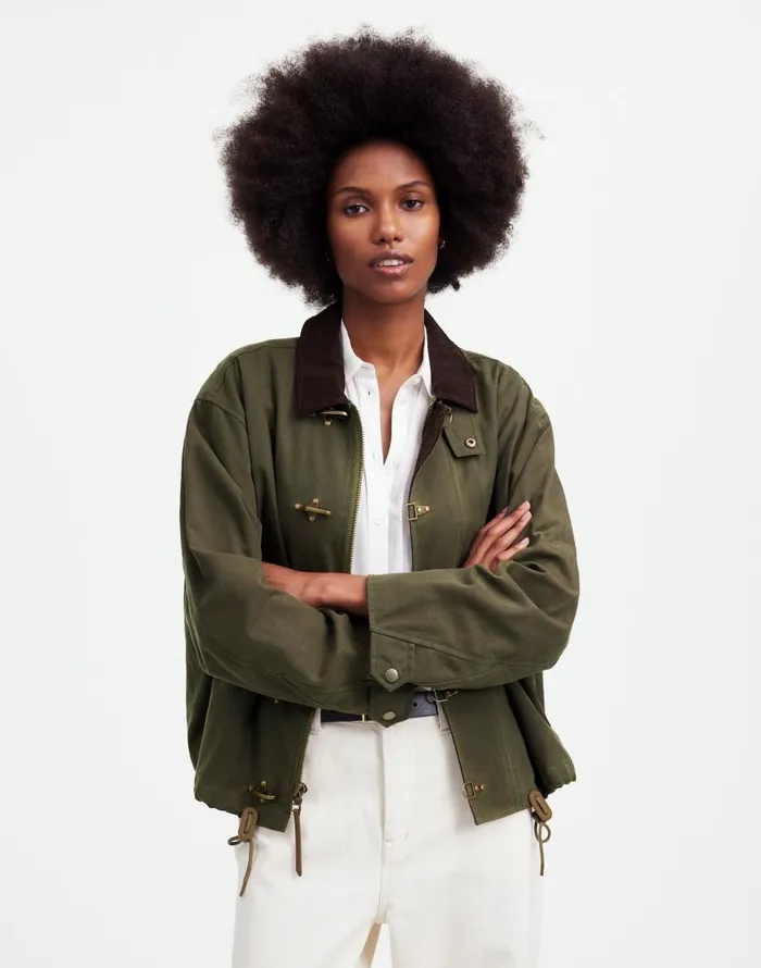 Coats Jackets Women Madewell Madewell X Alpha Industries Waxed Cotton Car Coat Cargo Olive
