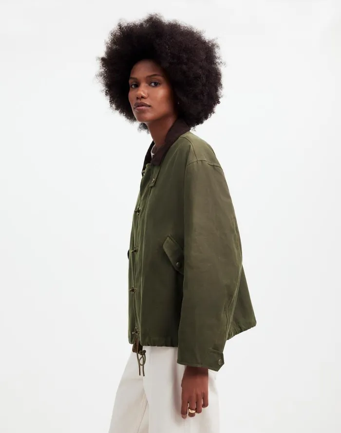 Coats Jackets Women Madewell Madewell X Alpha Industries Waxed Cotton Car Coat Cargo Olive