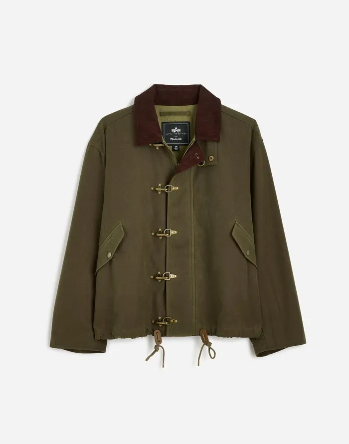 Coats Jackets Women Madewell Madewell X Alpha Industries Waxed Cotton Car Coat Cargo Olive