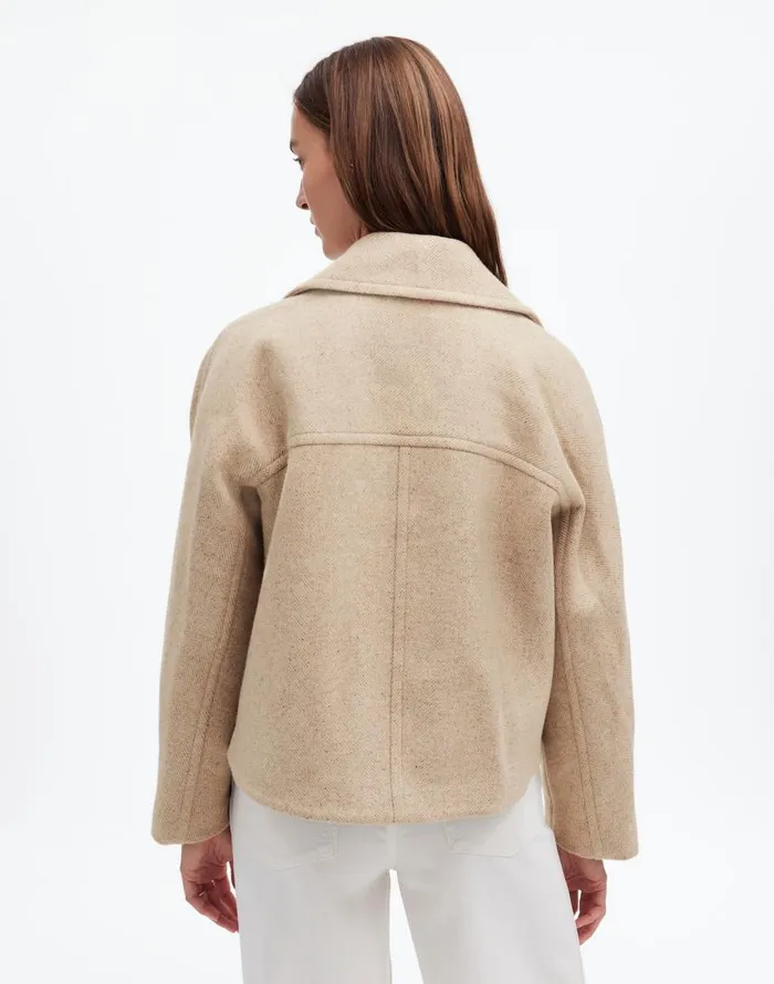 Coats Jackets Women Madewell OversizedCollar Short Peacoat As Header Oatmeal