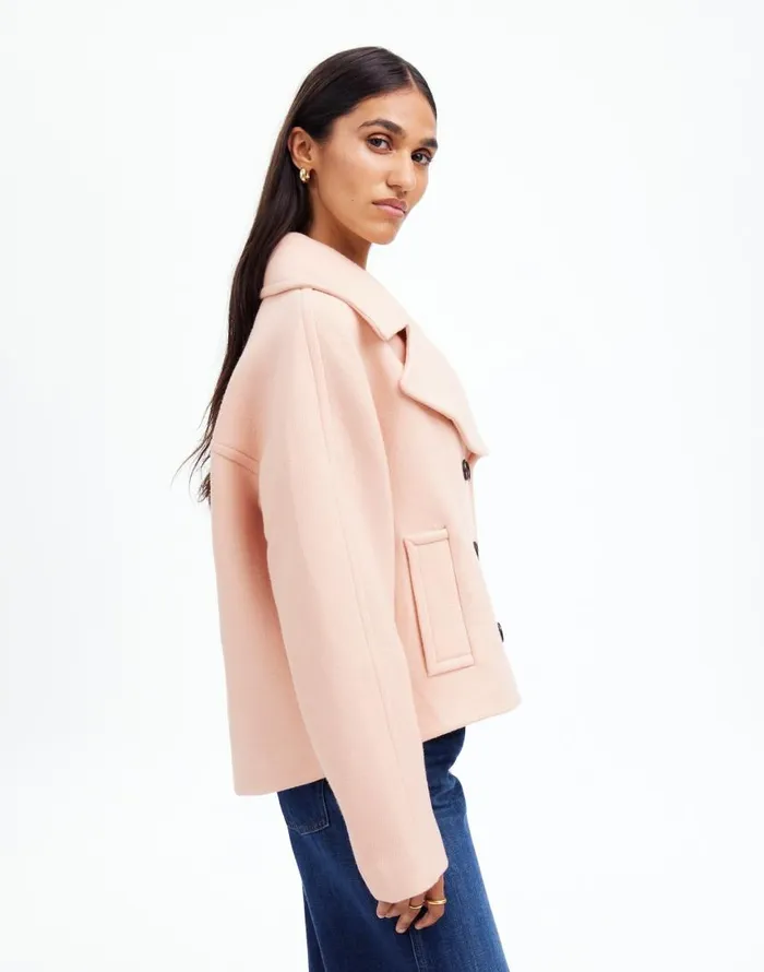 Coats Jackets Women Madewell OversizedCollar Short Peacoat Pale Blush