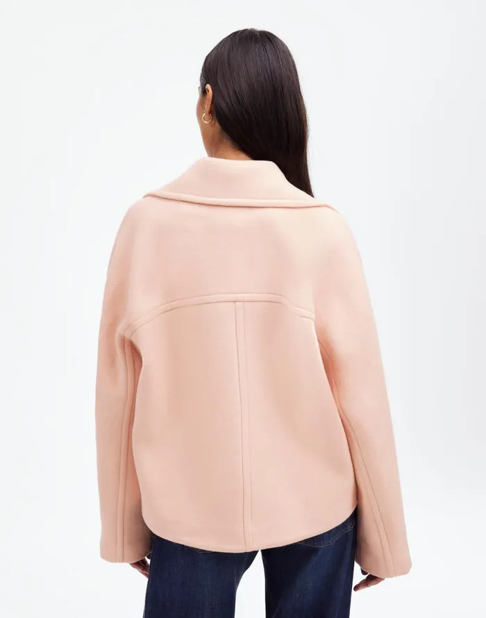 Coats Jackets Women Madewell OversizedCollar Short Peacoat Pale Blush