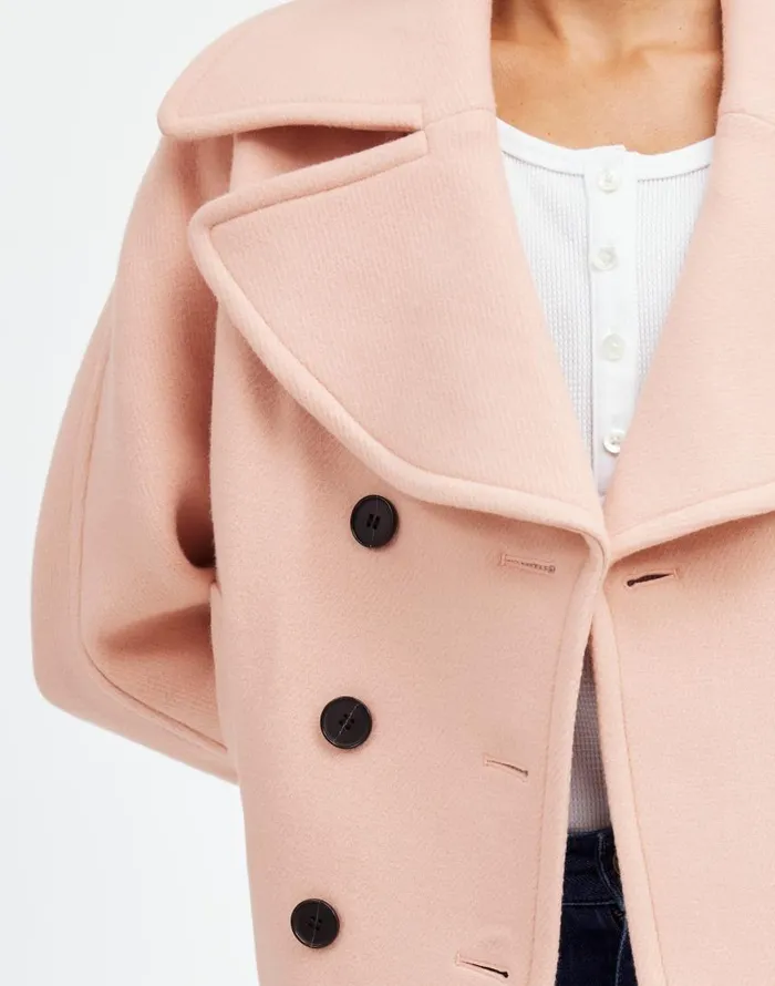 Coats Jackets Women Madewell OversizedCollar Short Peacoat Pale Blush
