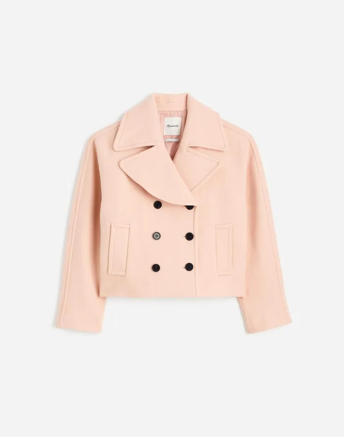 Coats Jackets Women Madewell OversizedCollar Short Peacoat Pale Blush