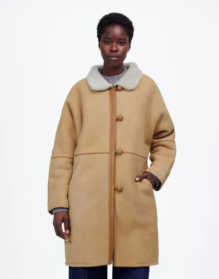Coats Jackets Women Madewell Suede Oversized Long Jacket Winter White
