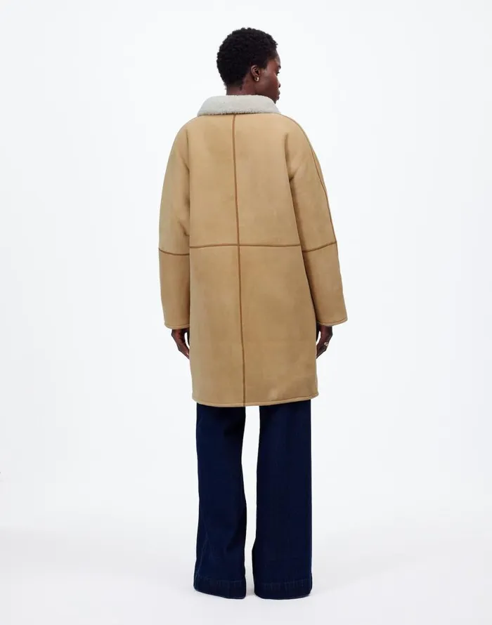 Coats Jackets Women Madewell Suede Oversized Long Jacket Winter White
