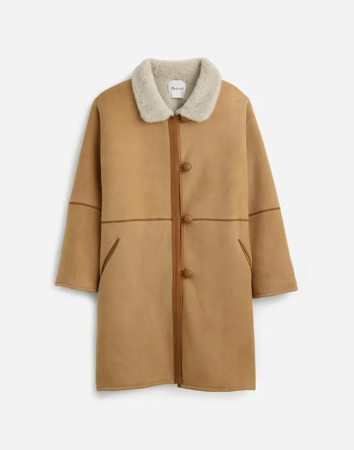 Coats Jackets Women Madewell Suede Oversized Long Jacket Winter White