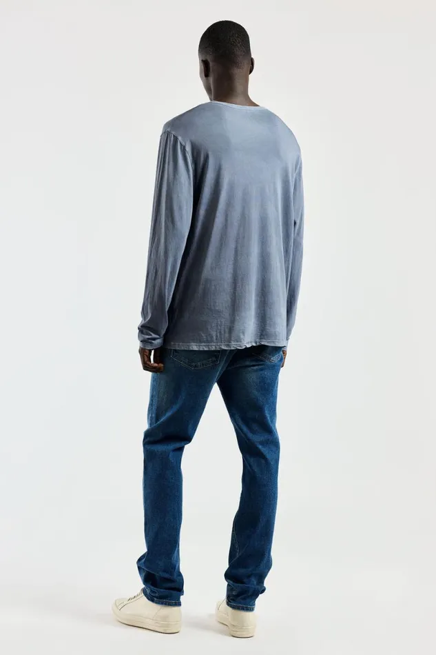 COTTON CITIZEN Classic Crew Long Sleeve Shirt Vintage Natural Blue Men Shirts COTTON CITIZEN Classic Crew Long Sleeve Shirt Vintage Natural Blue Men Shirts