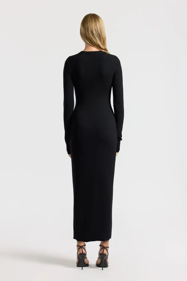 COTTON CITIZEN Verona Crewneck Maxi Dress Jet Black Women Dresses Skirts COTTON CITIZEN Verona Crewneck Maxi Dress Jet Black Women Dresses Skirts