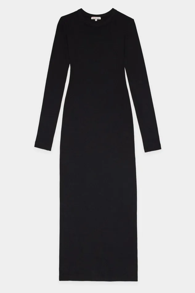 COTTON CITIZEN Verona Crewneck Maxi Dress Jet Black Women Dresses Skirts COTTON CITIZEN Verona Crewneck Maxi Dress Jet Black Women Dresses Skirts