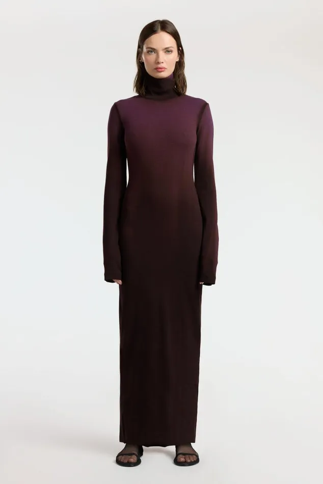 COTTON CITIZEN Verona Turtleneck Maxi Dress Eggplant Cast Women Dresses Skirts COTTON CITIZEN Verona Turtleneck Maxi Dress Eggplant Cast Women Dresses Skirts