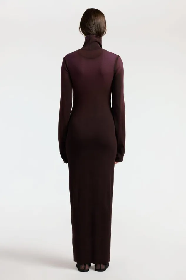 COTTON CITIZEN Verona Turtleneck Maxi Dress Eggplant Cast Women Dresses Skirts COTTON CITIZEN Verona Turtleneck Maxi Dress Eggplant Cast Women Dresses Skirts