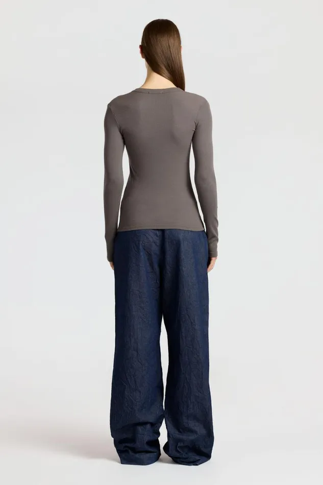 COTTON CITIZEN Verona UNeck Shirt Stone Women Shirts COTTON CITIZEN Verona UNeck Shirt Stone Women Shirts