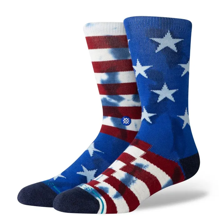 Cotton Crew Socks The Banner Navy MenWomen Stance Crew