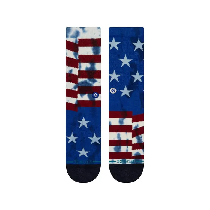 Cotton Crew Socks The Banner Navy MenWomen Stance Crew