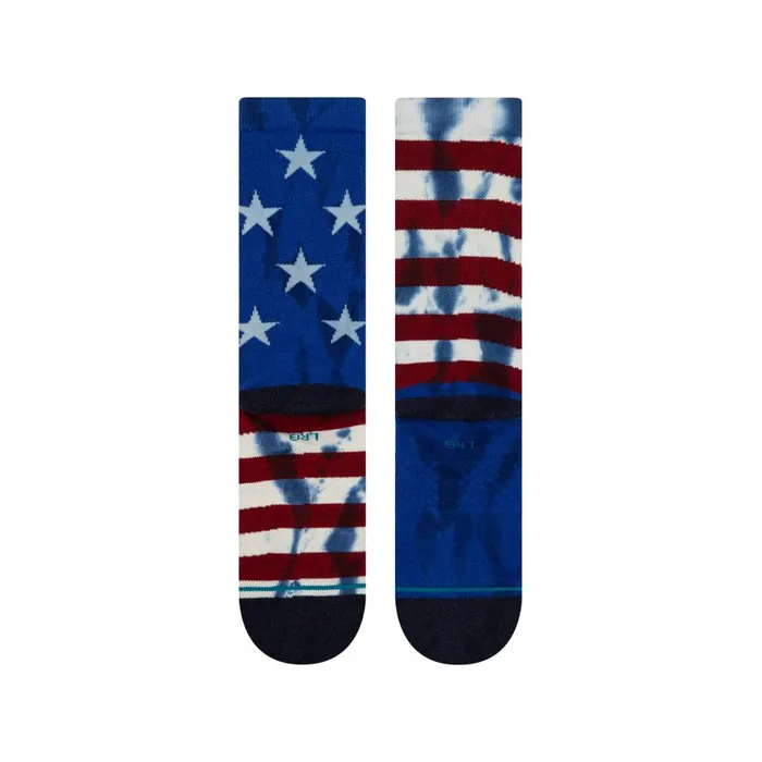 Cotton Crew Socks The Banner Navy MenWomen Stance Crew