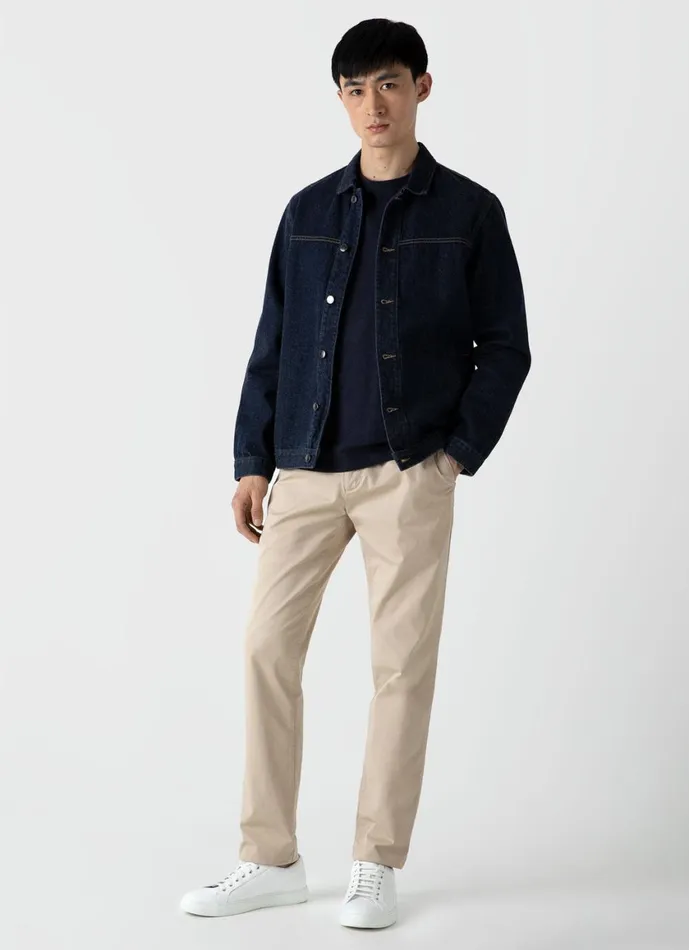 Cotton Linen Tshirt Navy Men SUNSPEL Tshirts