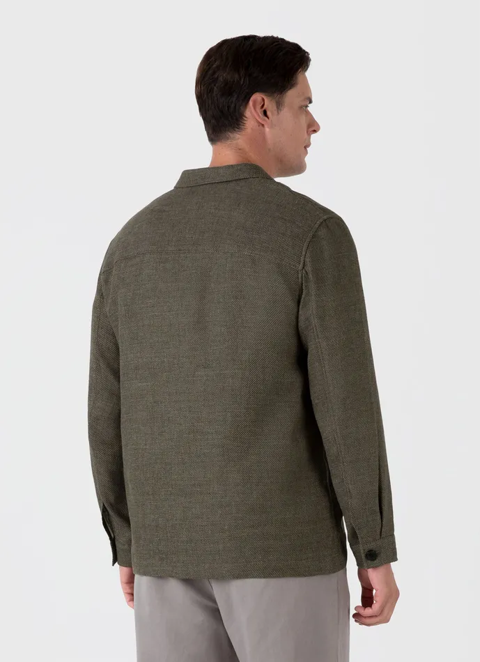 Cotton Linen Twill Twin Pocket Jacket Khaki Jackets and Coats ussunspel Men Cotton Linen Twill Twin Pocket Jacket Khaki Jackets and Coats ussunspel Men
