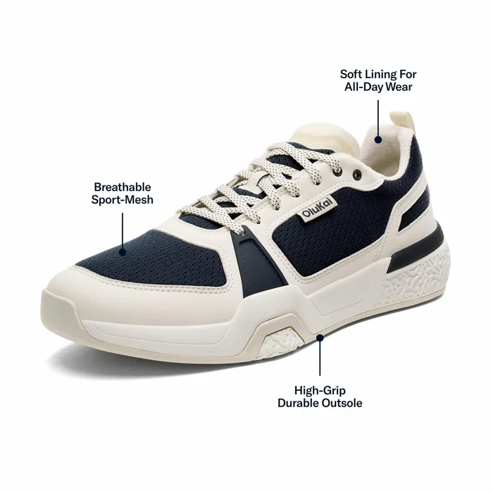 Court Men Olukai Anau Pickleball Shoes 8211 Mood Indigo Bright White