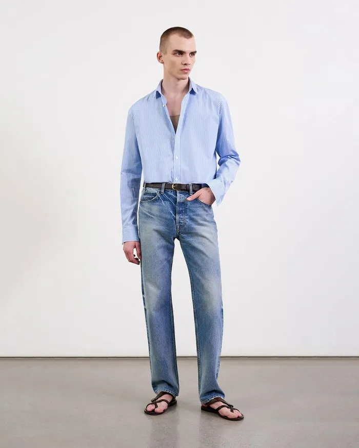 CRISTOBAL SHIRT Bluewhite Stripe Men Nili Lotan Shirts