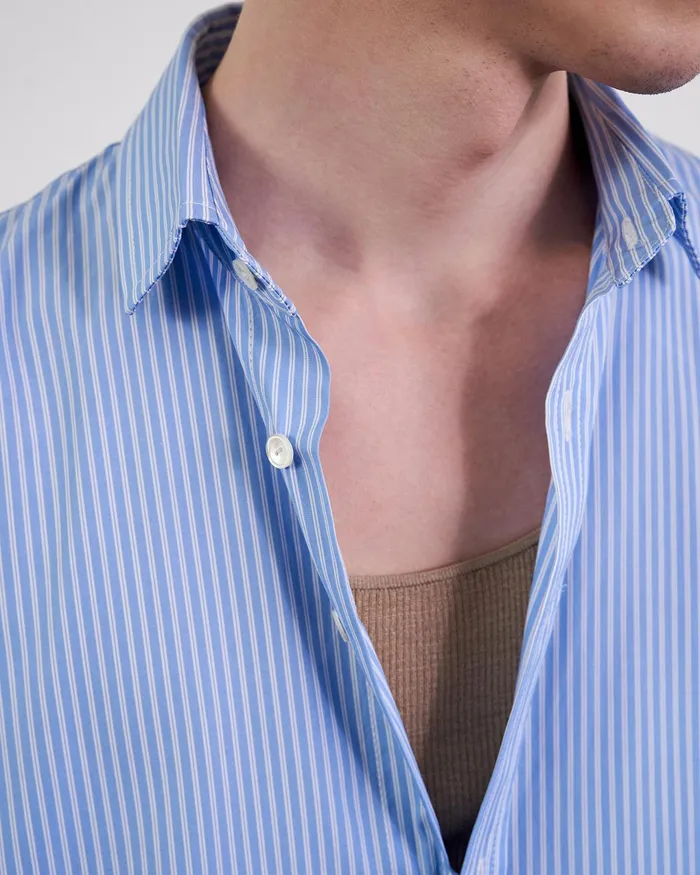 CRISTOBAL SHIRT Bluewhite Stripe Men Nili Lotan Shirts