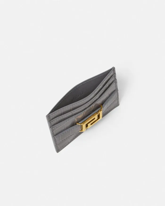 CrocEffect Greca Goddess Card Holder Gray Women Versace Wallets