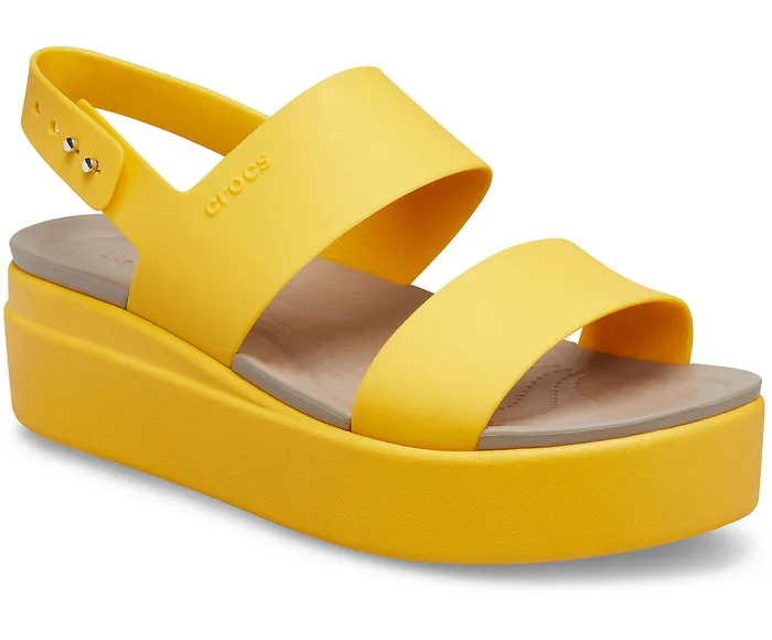 Crocs Brooklyn Low Wedge Canary Canary Women Wedges Crocs