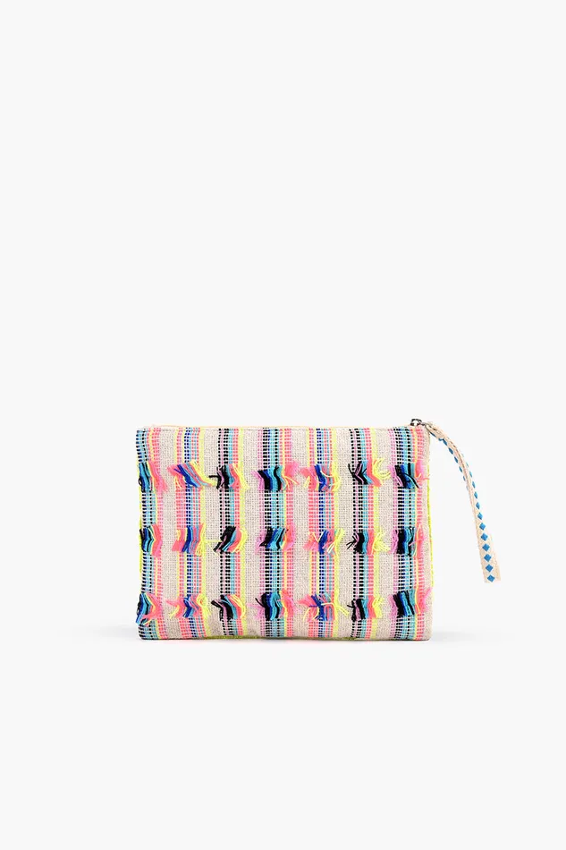 Crossbody Bags Neon Lights Embellished Top Zip Clutch America and Beyond Women