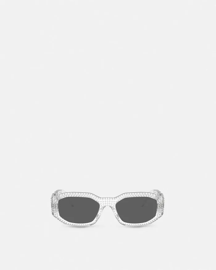 Crystal Medusa Biggie Sunglasses Transparent WomenMen Versace Sunglasses