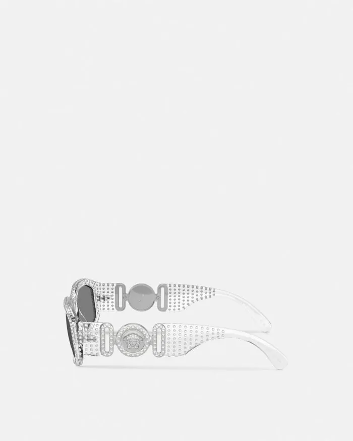Crystal Medusa Biggie Sunglasses Transparent WomenMen Versace Sunglasses