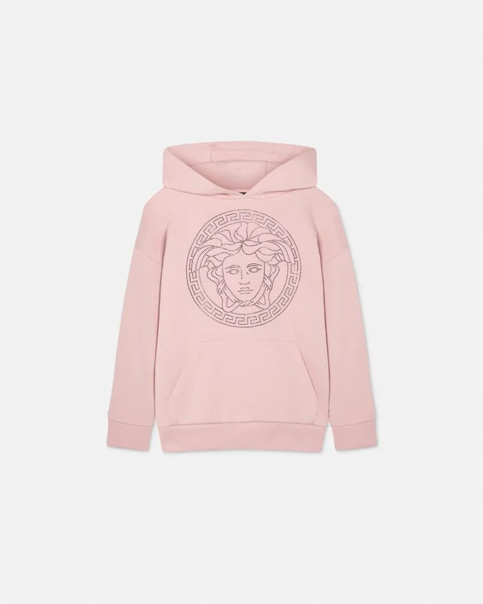Crystal Medusa Kids Hoodie Light Pink Children Versace Clothing