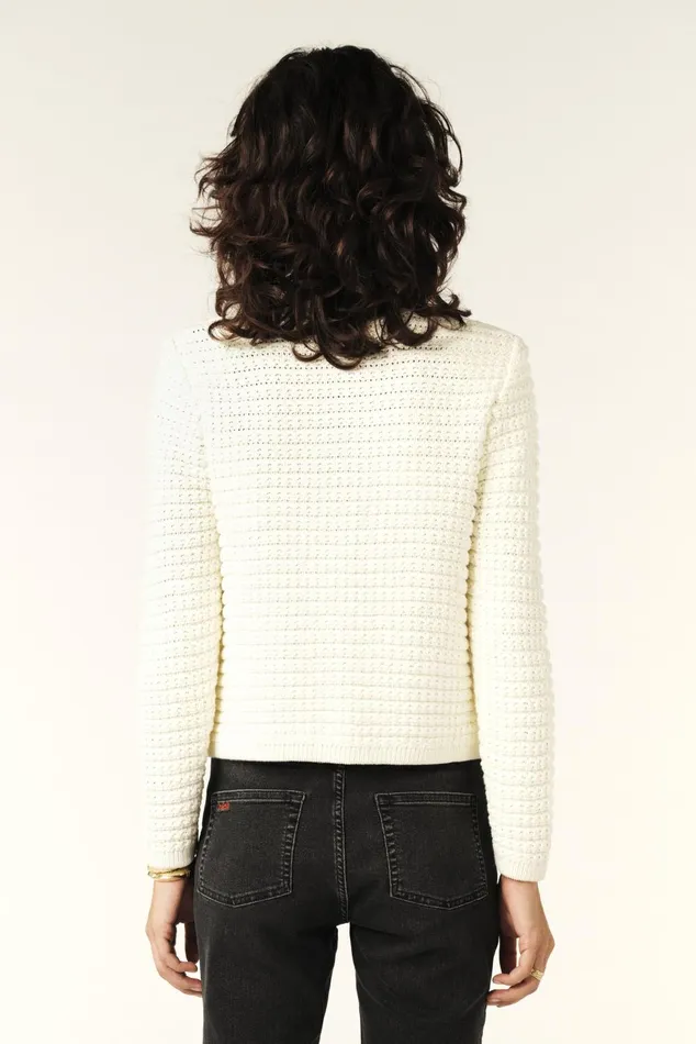 Decorative Knit Cardigan Gaspard Red Women Baandsh Sweaters and Cardigans