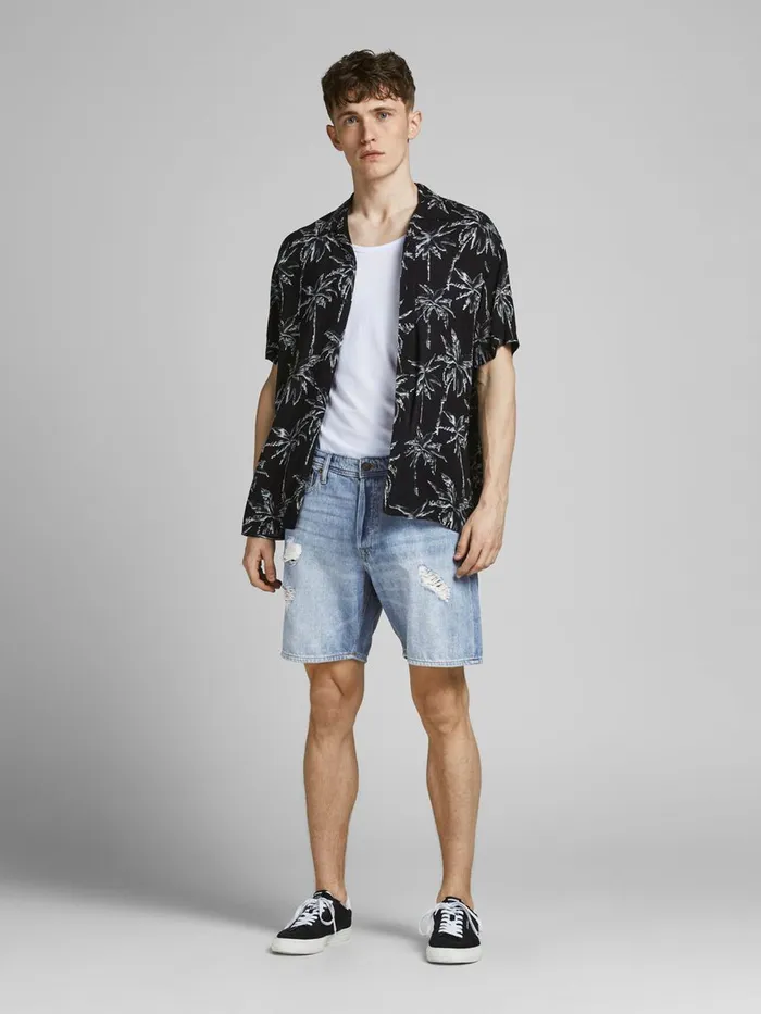 Denim Shorts JACK and JONES Mens CHRIS ORIGINAL AM 244 DENIM SHORTS Blue Blue Denim Gift 4 You