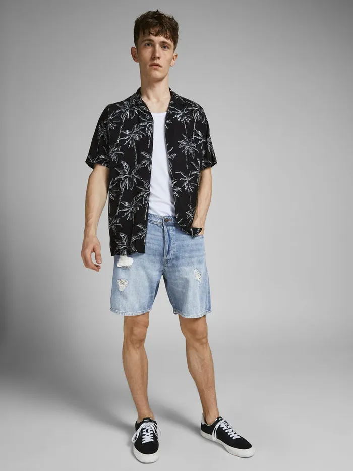 Denim Shorts JACK and JONES Mens CHRIS ORIGINAL AM 244 DENIM SHORTS Blue Blue Denim Gift 4 You