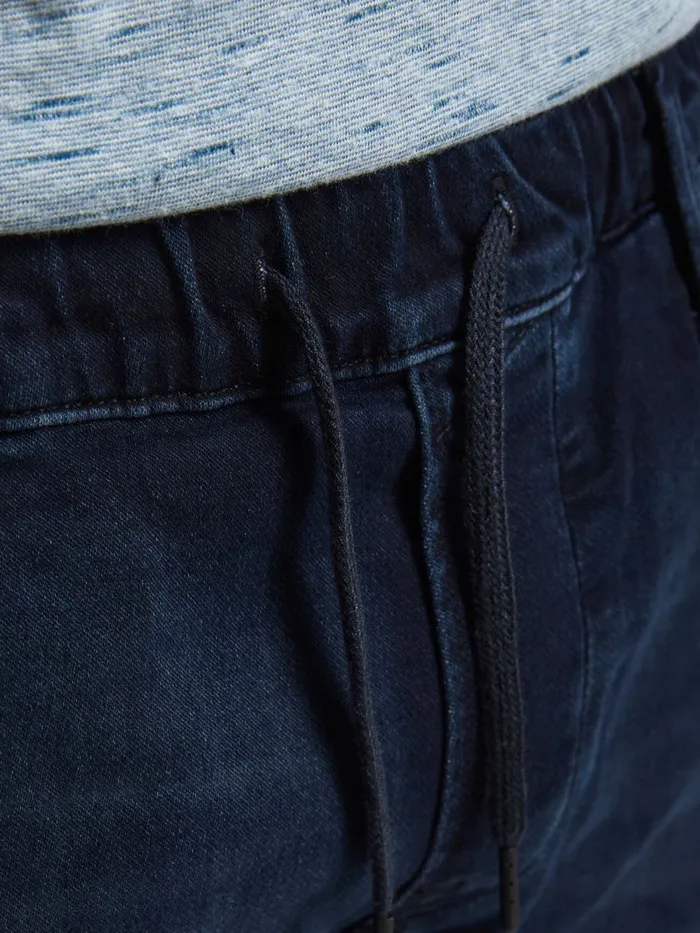 Denim Shorts JACK and JONES Mens RICK DASH INDIGO KNIT DENIM SHORTS Blue Blue Denim Gift for Friend