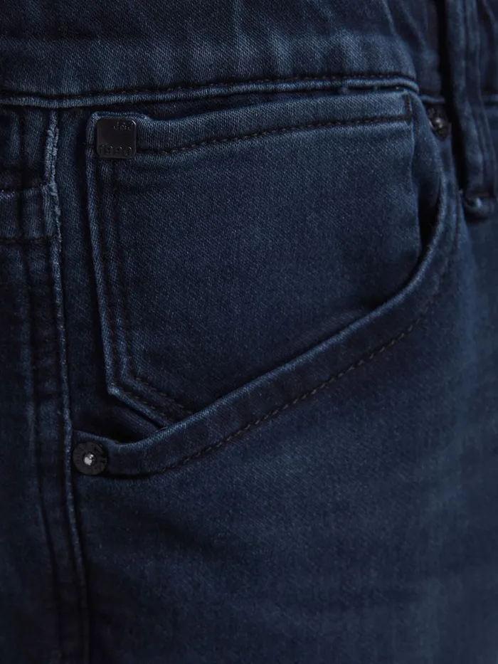 Denim Shorts JACK and JONES Mens RICK DASH INDIGO KNIT DENIM SHORTS Blue Blue Denim Gift for Friend