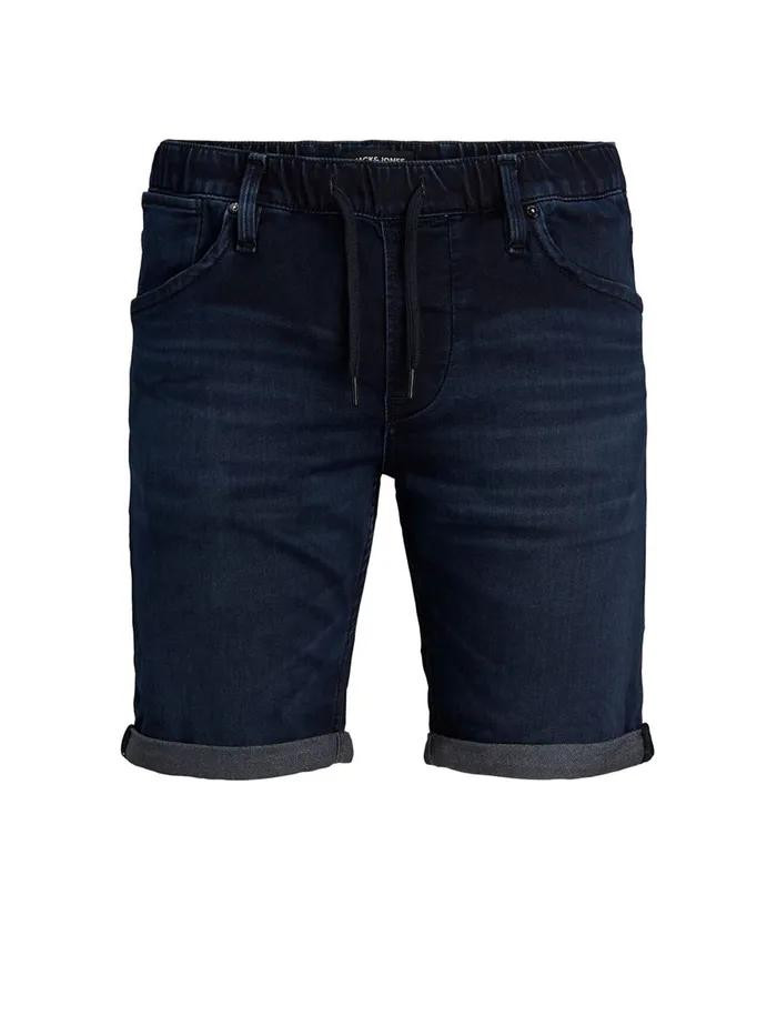 Denim Shorts JACK and JONES Mens RICK DASH INDIGO KNIT DENIM SHORTS Blue Blue Denim Gift for Friend