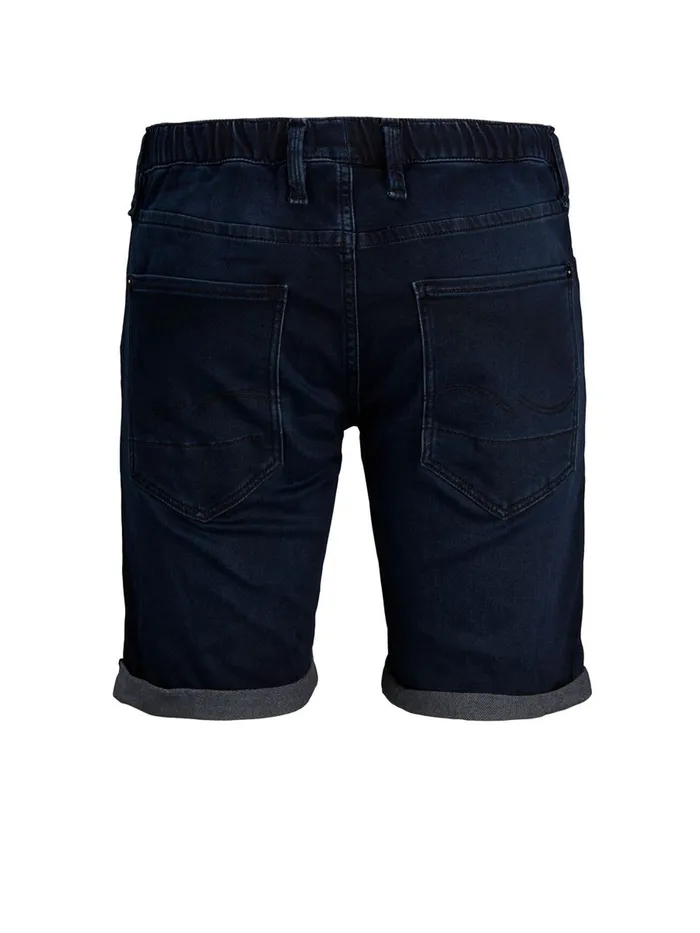 Denim Shorts JACK and JONES Mens RICK DASH INDIGO KNIT DENIM SHORTS Blue Blue Denim Gift for Friend