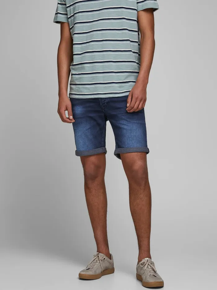 Denim Shorts JACK and JONES Mens RICK ICON GE 011 INDIGO KNIT DENIM SHORTS Blue Blue Denim Popular Denim Shorts JACK and JONES Mens RICK ICON GE 011 INDIGO KNIT DENIM SHORTS Blue Blue Denim Popular