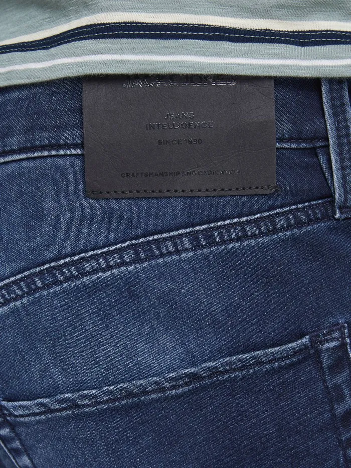Denim Shorts JACK and JONES Mens RICK ICON GE 011 INDIGO KNIT DENIM SHORTS Blue Blue Denim Popular