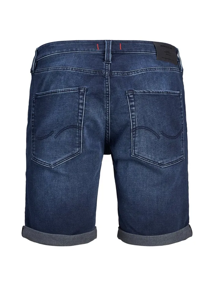 Denim Shorts JACK and JONES Mens RICK ICON GE 011 INDIGO KNIT DENIM SHORTS Blue Blue Denim Popular