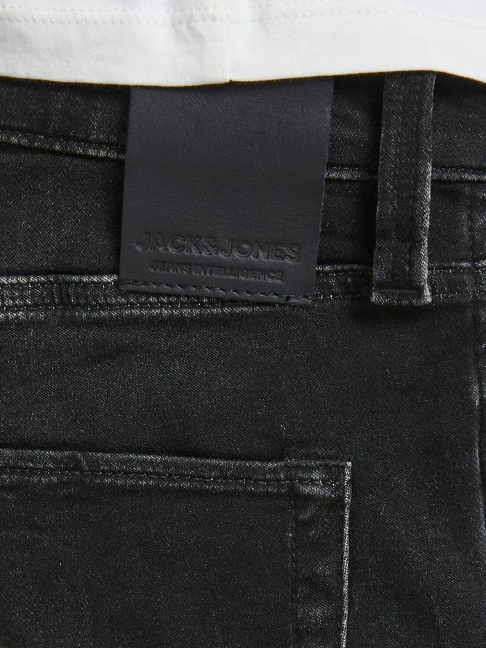 Denim Shorts JACK and JONES Mens RICK ICON GE 437 INDIGO KNIT DENIM SHORTS Black Black Denim Near Me